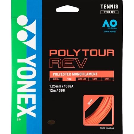 Tenisový výplet YONEX PolyTour REV 125 - 200 m - oranžový